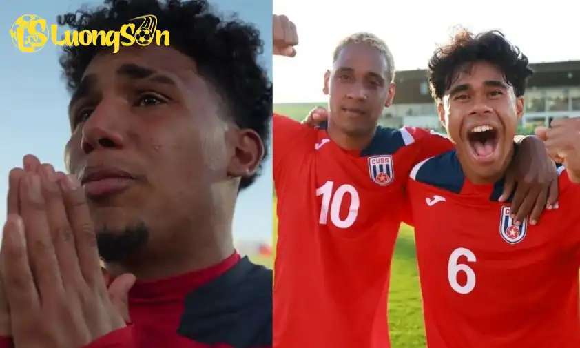 Cầu thủ U20 Cuba khóc vì vui sướng với điểm số lịch sử của đội nhà tại một kỳ World Cup U20.
