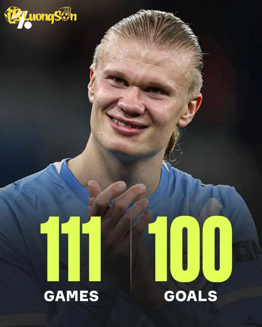 Erling Haaland trở thành cầu thủ đạt 100 bàn thắng nhanh nhất ở Ngoại hạng Anh